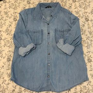 Chambray button up women’s blouse